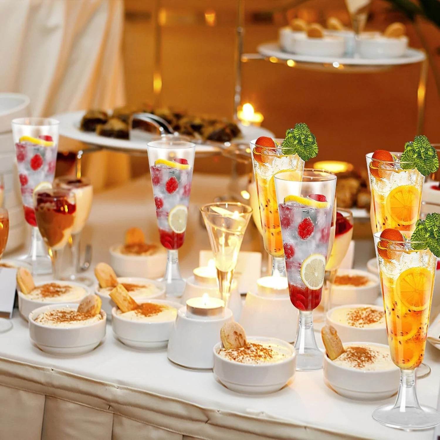 Clear Plastic Champagne Flutes 5.5 Oz - Metromarketstore