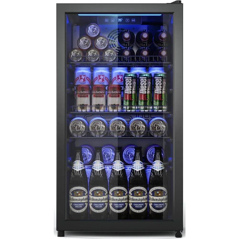 Beverage Fridge, Mini Fridge With Glass Door - Metromarketstore