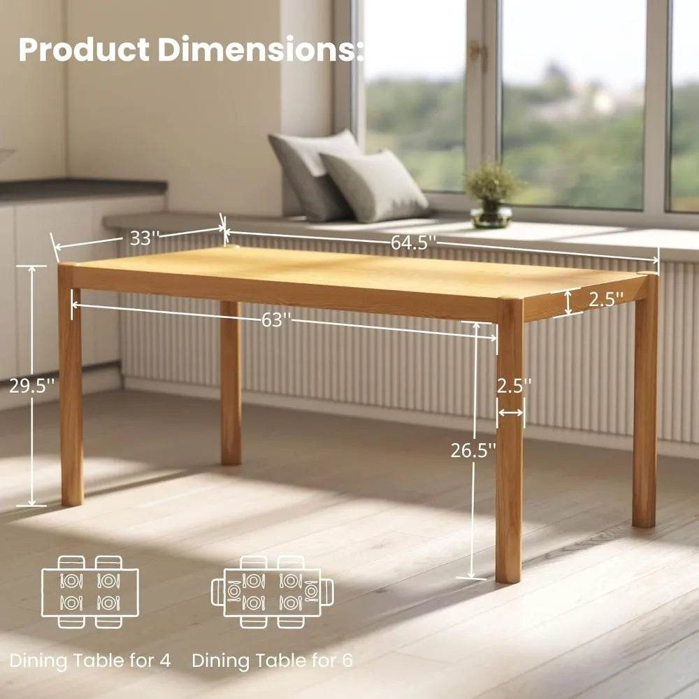 Modern Rectangular Dining Table, 64.5'' - Metromarketstore