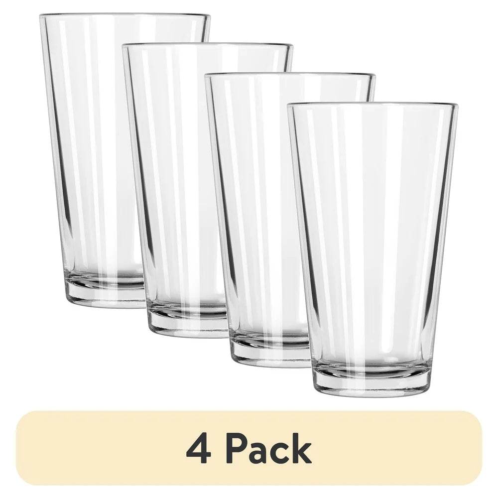 4 Pack Everyday Clear Pint Glasses Durable 16oz - Metromarketstore