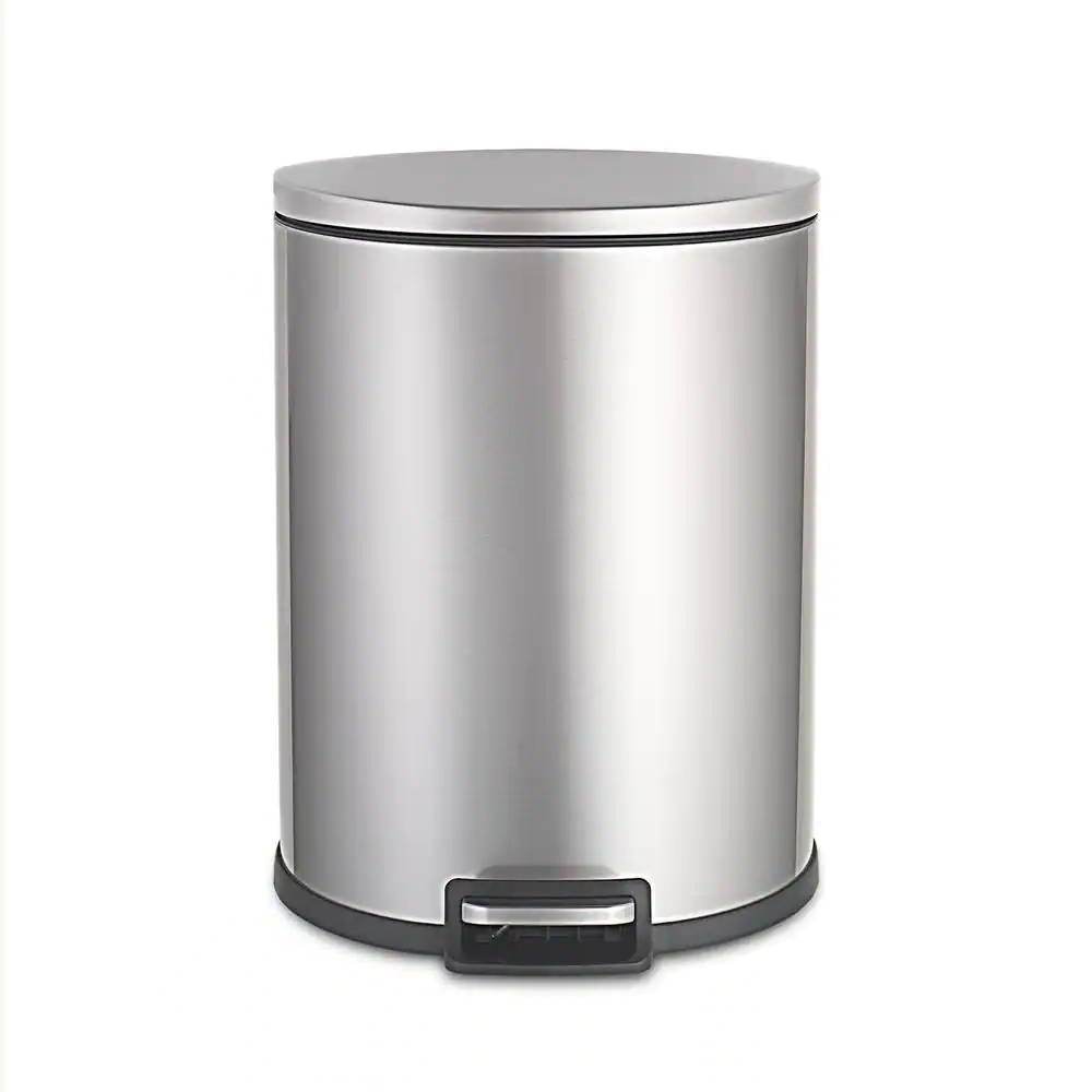 13-Gallon Step-on Stainless Steel Kitchen Trash Can with Removable Bucket Liner - Metromarketstore