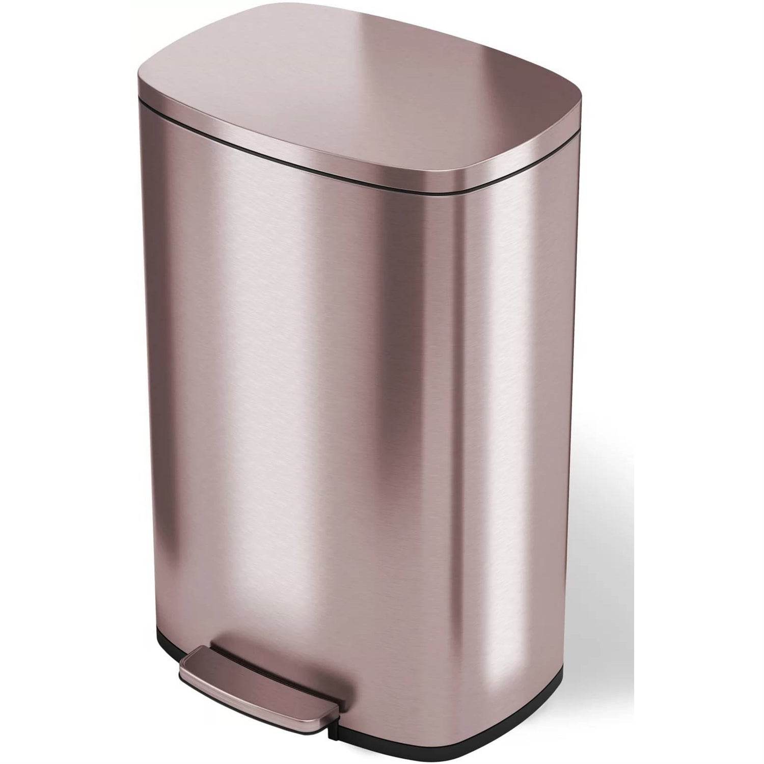 13-Gallon Copper Rose Gold Stainless Steel Step Trash Can with Deodorizer Filter - Metromarketstore