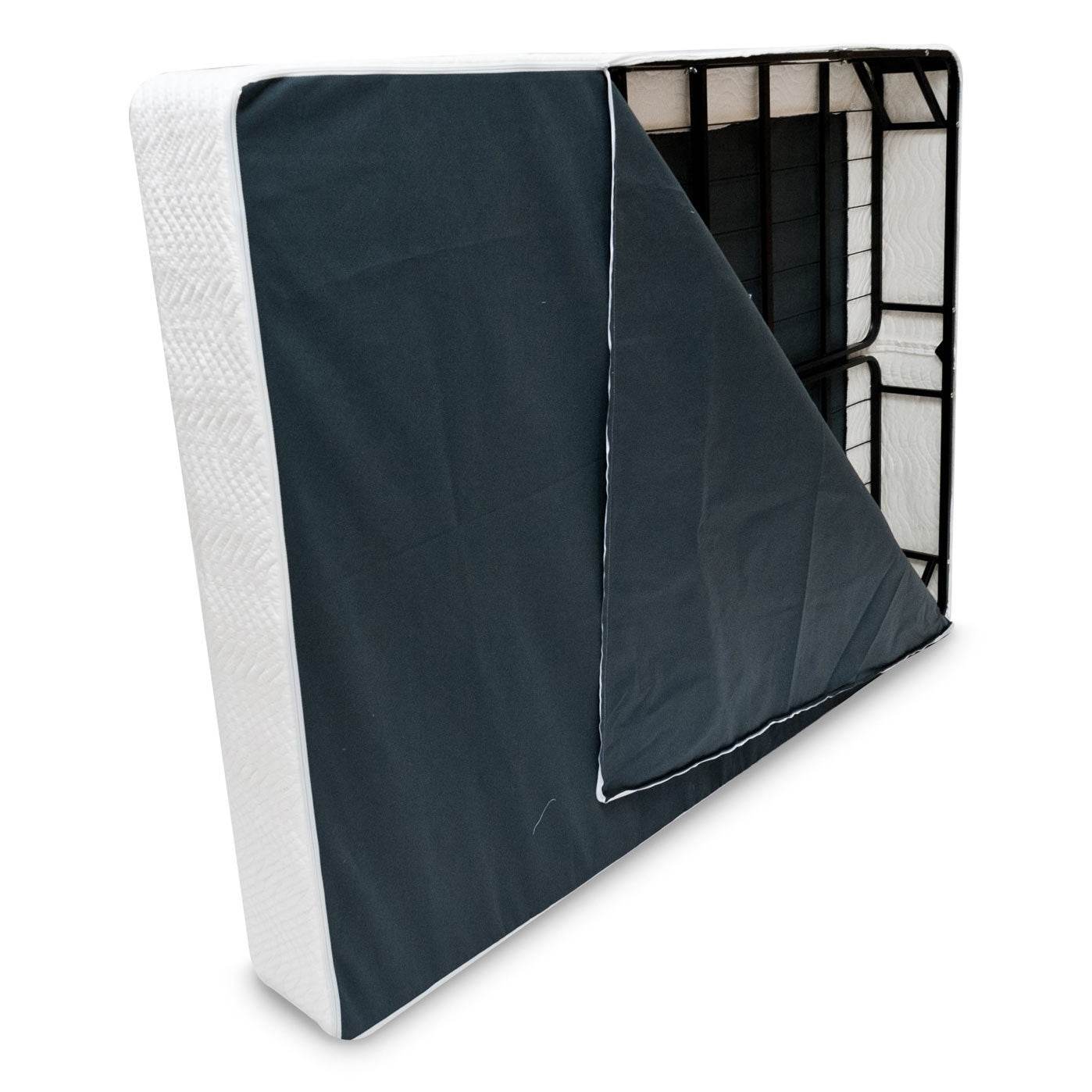 Twin size Steel Metal Box-Spring Mattress Foundation with Cover - Metromarketstore