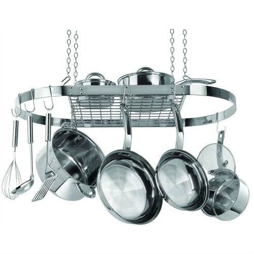 Stainless Steel Oval Pot Rack for Kitchen Cookware Storage - Metromarketstore