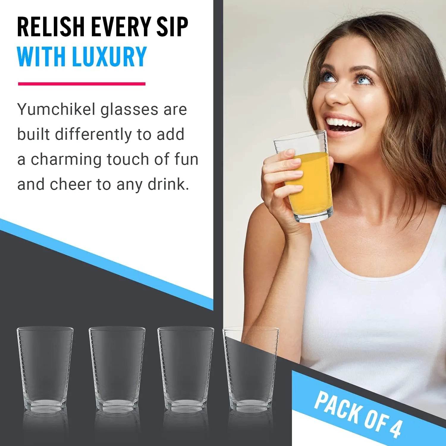 4-Pack 7oz Juice Glasses – Heavy Bottom - Metromarketstore