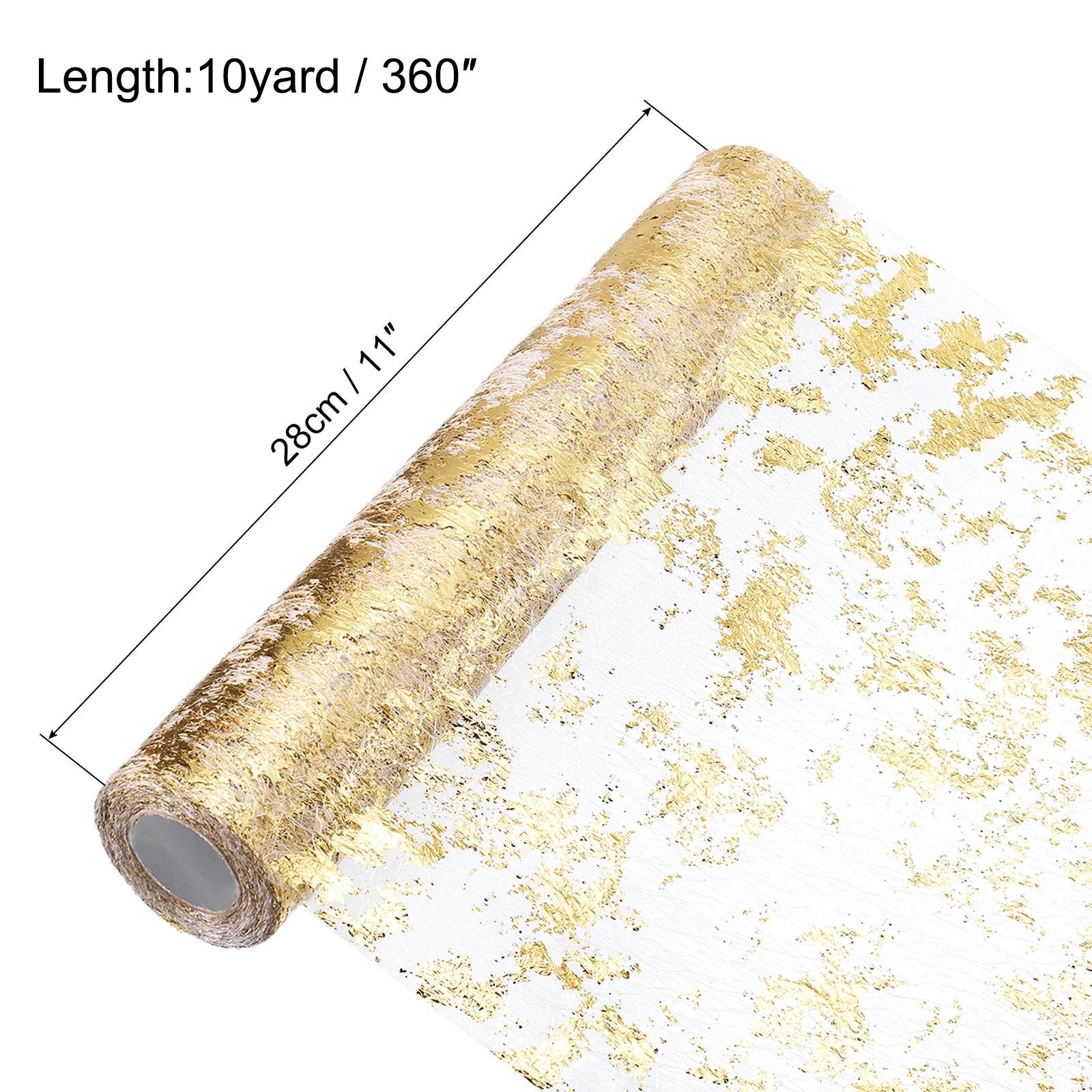 Table Runner 11 x 360 Inch, Metallic Foil Thin Mesh - Metromarketstore