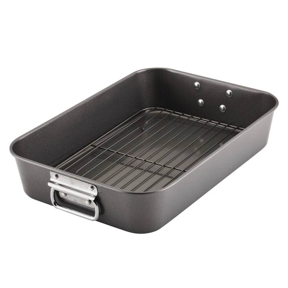 Nonstick Steel Roasting Pan with Removable Rack - Metromarketstore