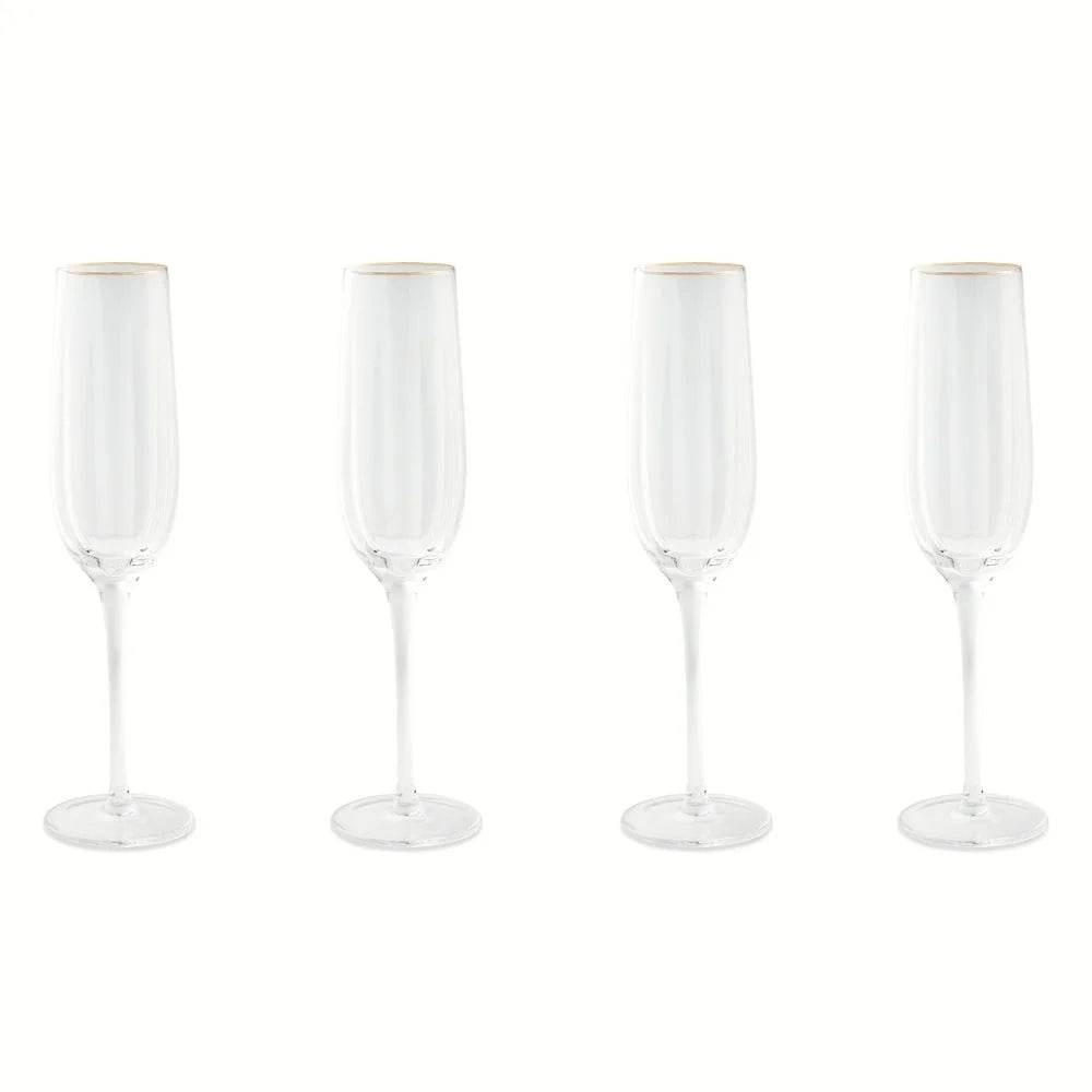 4-Pack Scalloped Champagne Flutes Set - Metromarketstore