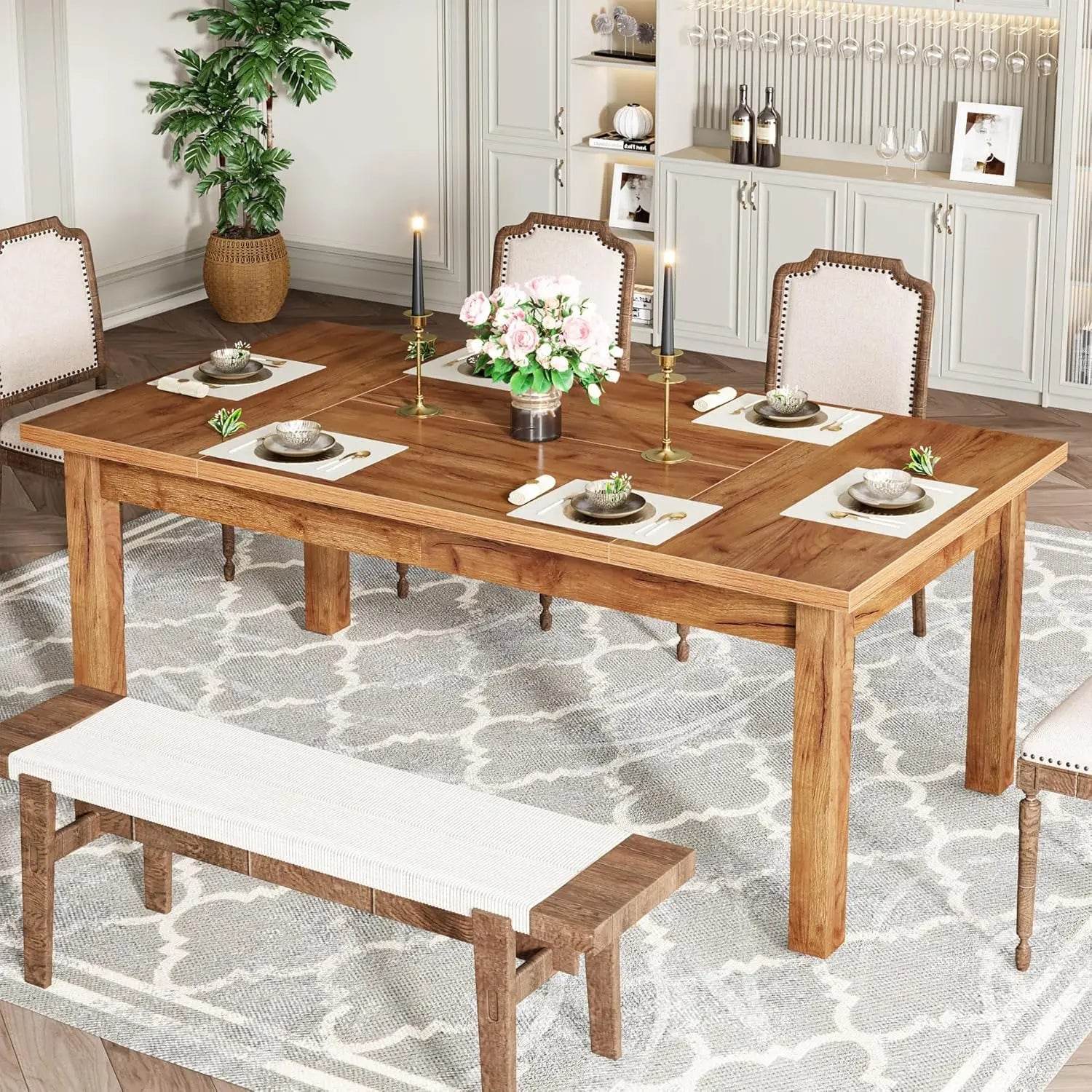 Farmhouse Dining Table for 6-8 - Metromarketstore