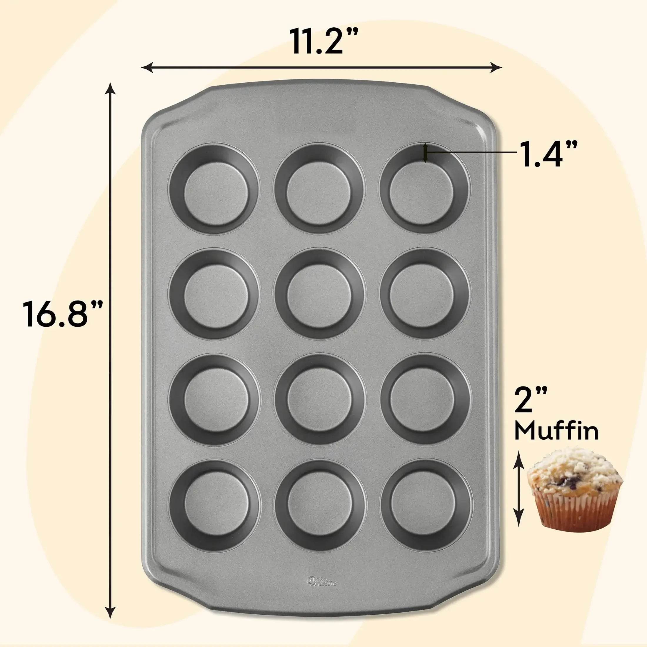 Bake It Better Non-Stick Muffin Pan, Steel, 12-Cup Cupcake Pan - Metromarketstore