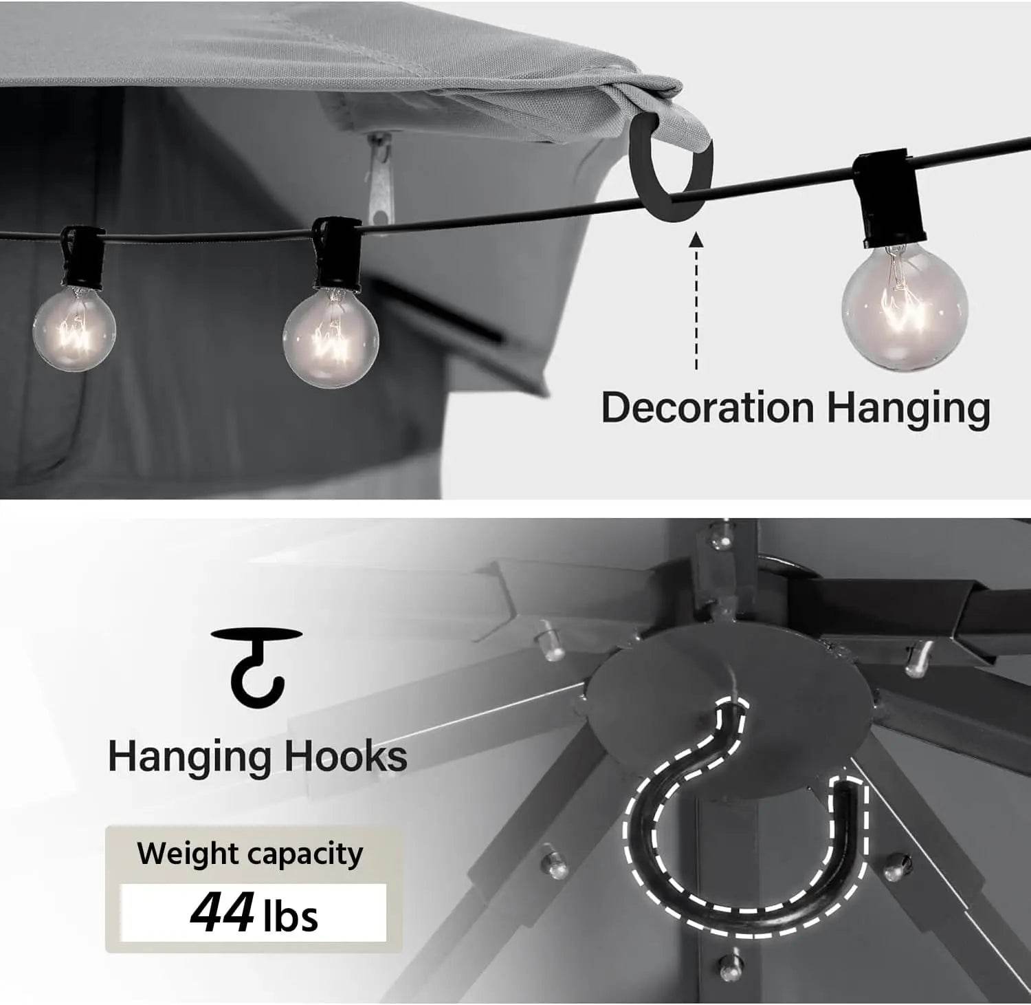 LAUSAINT HOME Outdoor Patio Gazebo 10'x13' with Expansion Bolts - Metromarketstore