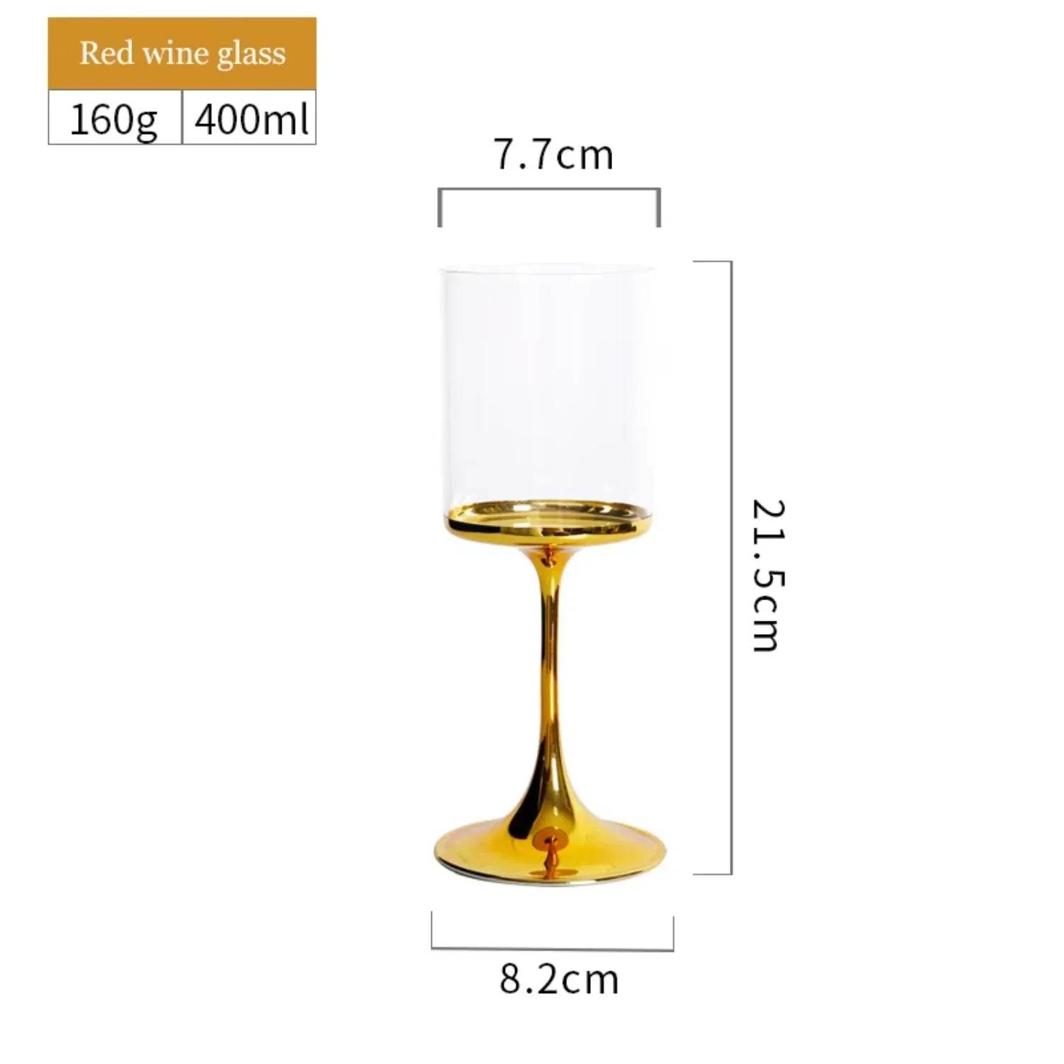 Gift champagne goblets Gold plating wine glasses - Metromarketstore