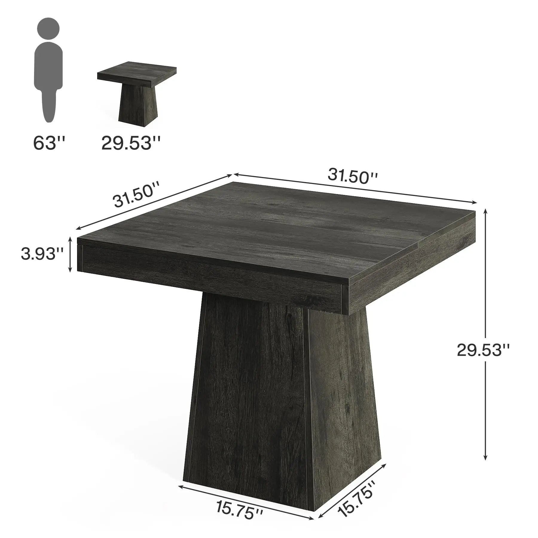 Tribesigns Square Dining Table for 4, 31.5" - Metromarketstore