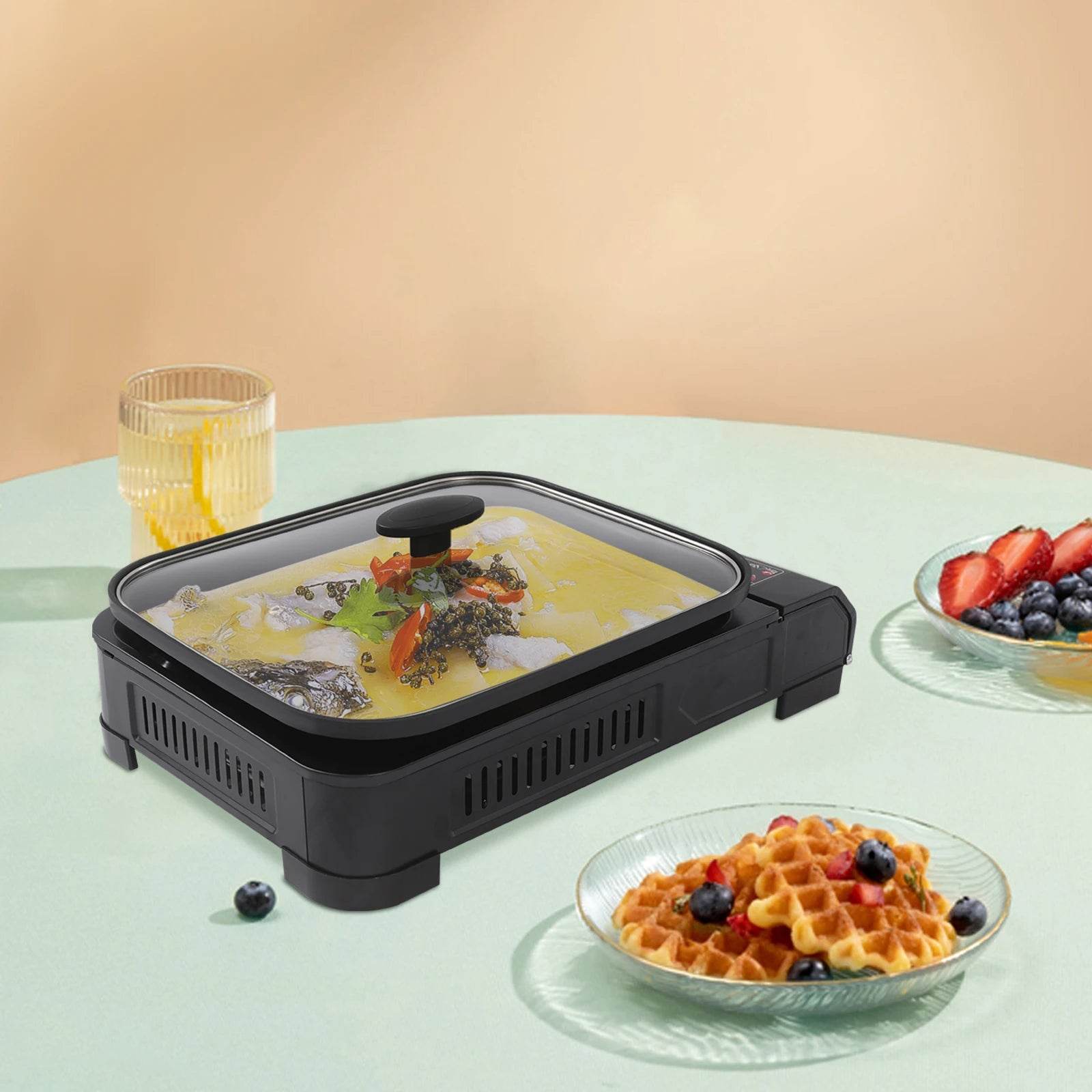 2.1KW Portable Stainless Steel Barbecue Stove for Outdoor Camping, Picnic, and Barbecue - Metromarketstore