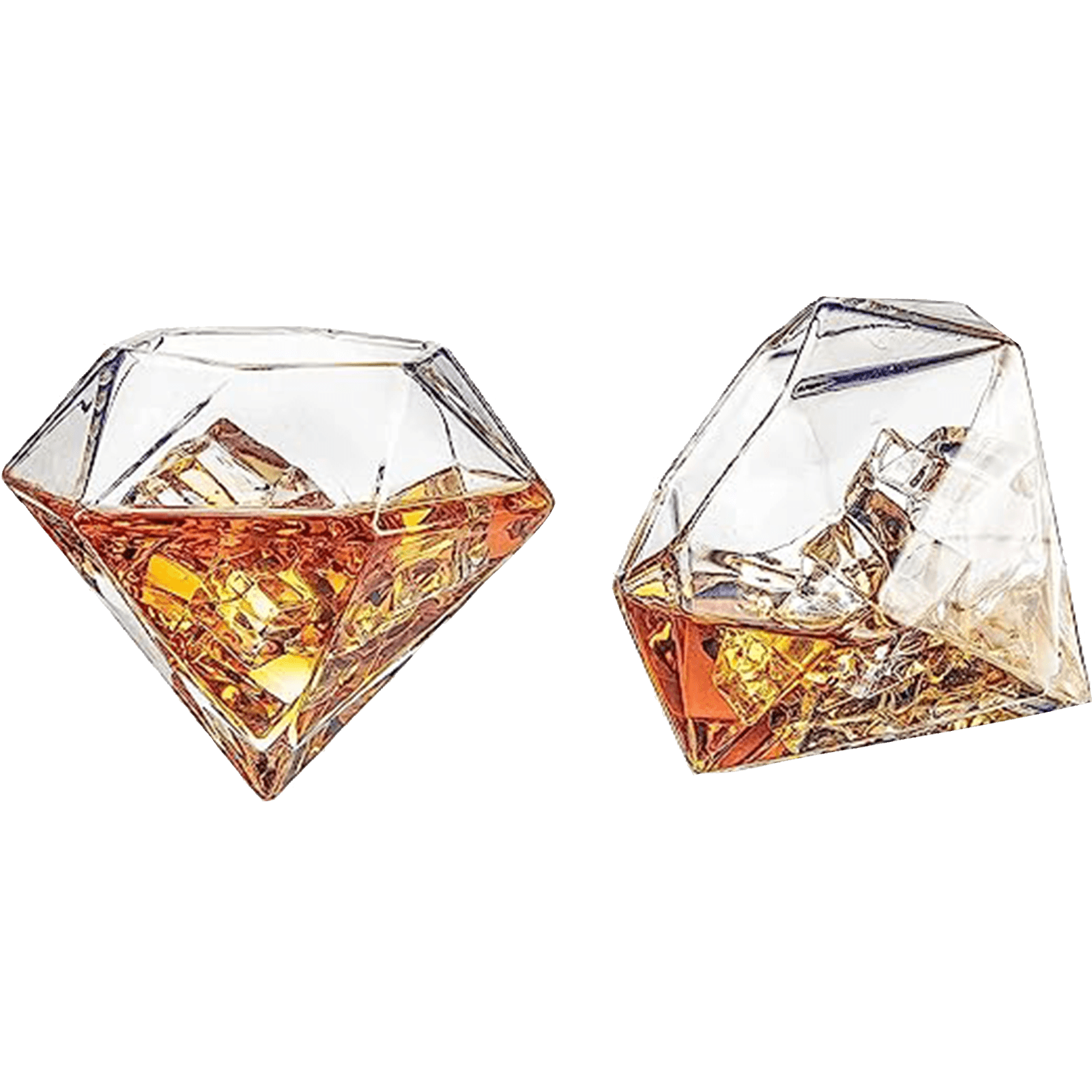 The Wine Savant Diamond Whiskey Glasses, Scotch, Bourbon or Wine Glasses, Set of 2 10 oz Old Fashion Elegant Spirits Glasses - Metromarketstore