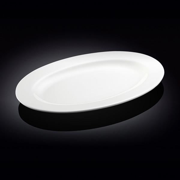 Professional Rolled Rim White Oval Plate / Platter 16" inch | - Metromarketstore
