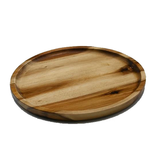 Zavis Green Acacia Wood Round Stackable Plate / Platter 10" | Dishwasher Safe - Metromarketstore