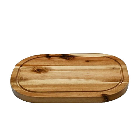 Zavis Green Acacia Wood Serving Rounded Cutting Board With Juice Groove 12" X 8" | Dishwasher Safe - Metromarketstore