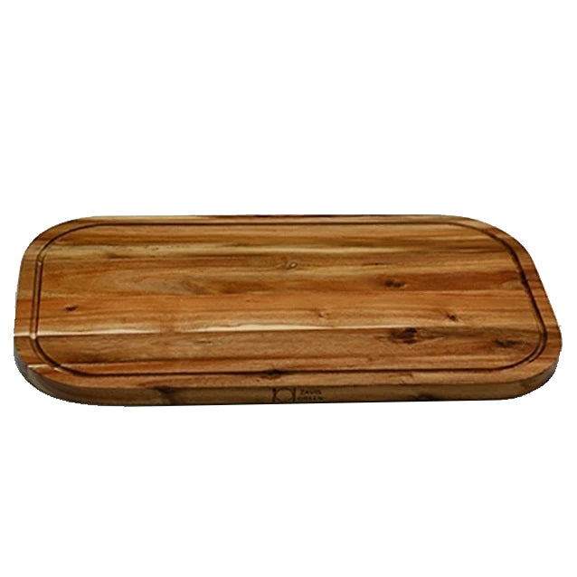 [ Set of 3 ] Zavis Green Acacia Wood Serving Rounded Cutting Board With Juice Groove 20" X 11" | Dishwasher Safe - Metromarketstore