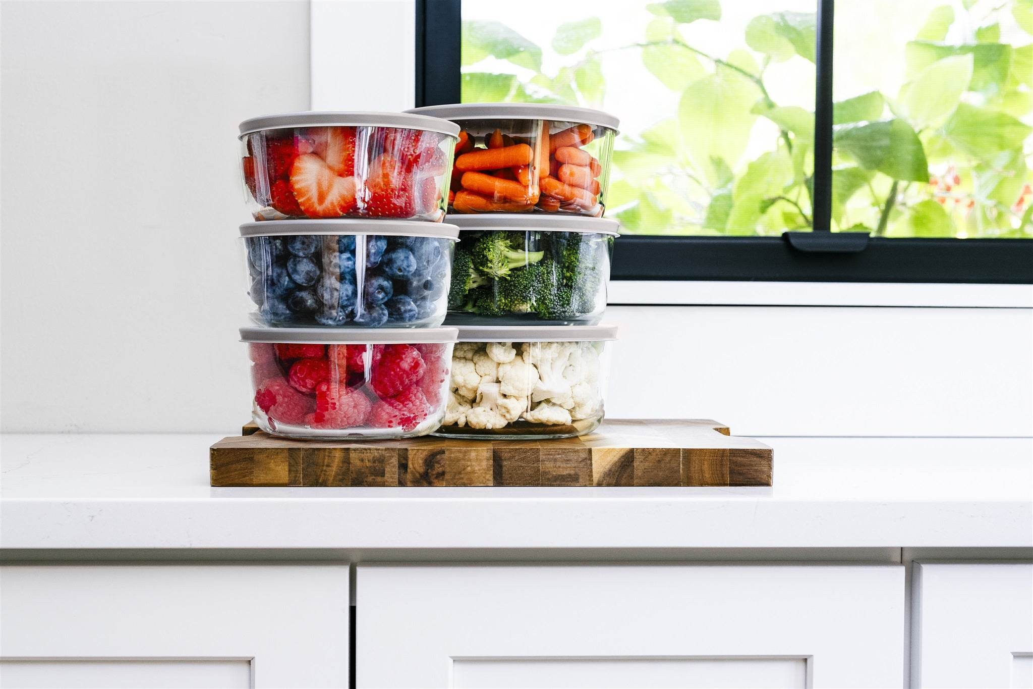 Glass Food Storage Containers - 12 Piece 4 Cup Set (6 Containers + 6 Lids) BPA-Free Lids - Metromarketstore