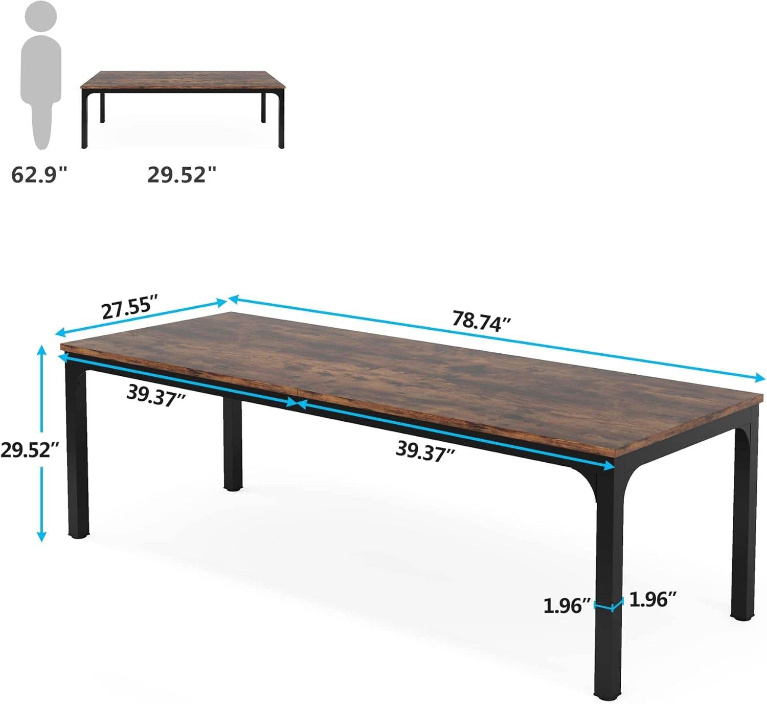 78.7 Inches Extra Long Computer Desk 2 Person Desk, Double Long Desk, Workstaion for Home Office-1