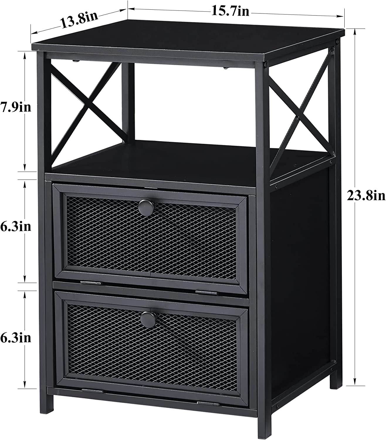 X-Design Retro Black Nightstand-3