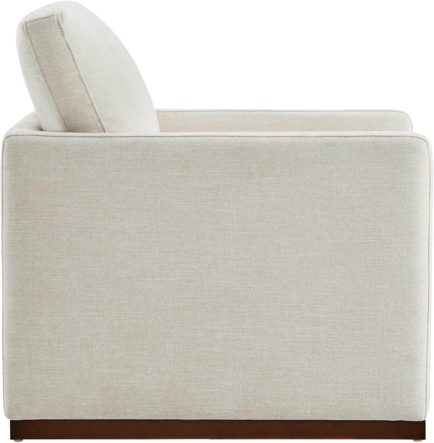 Swivel Linen Accent Upholstered Armchair Mid Century Modern-4