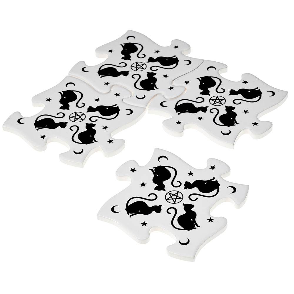 Black Cats Coasters (Set of 4) - Metromarketstore
