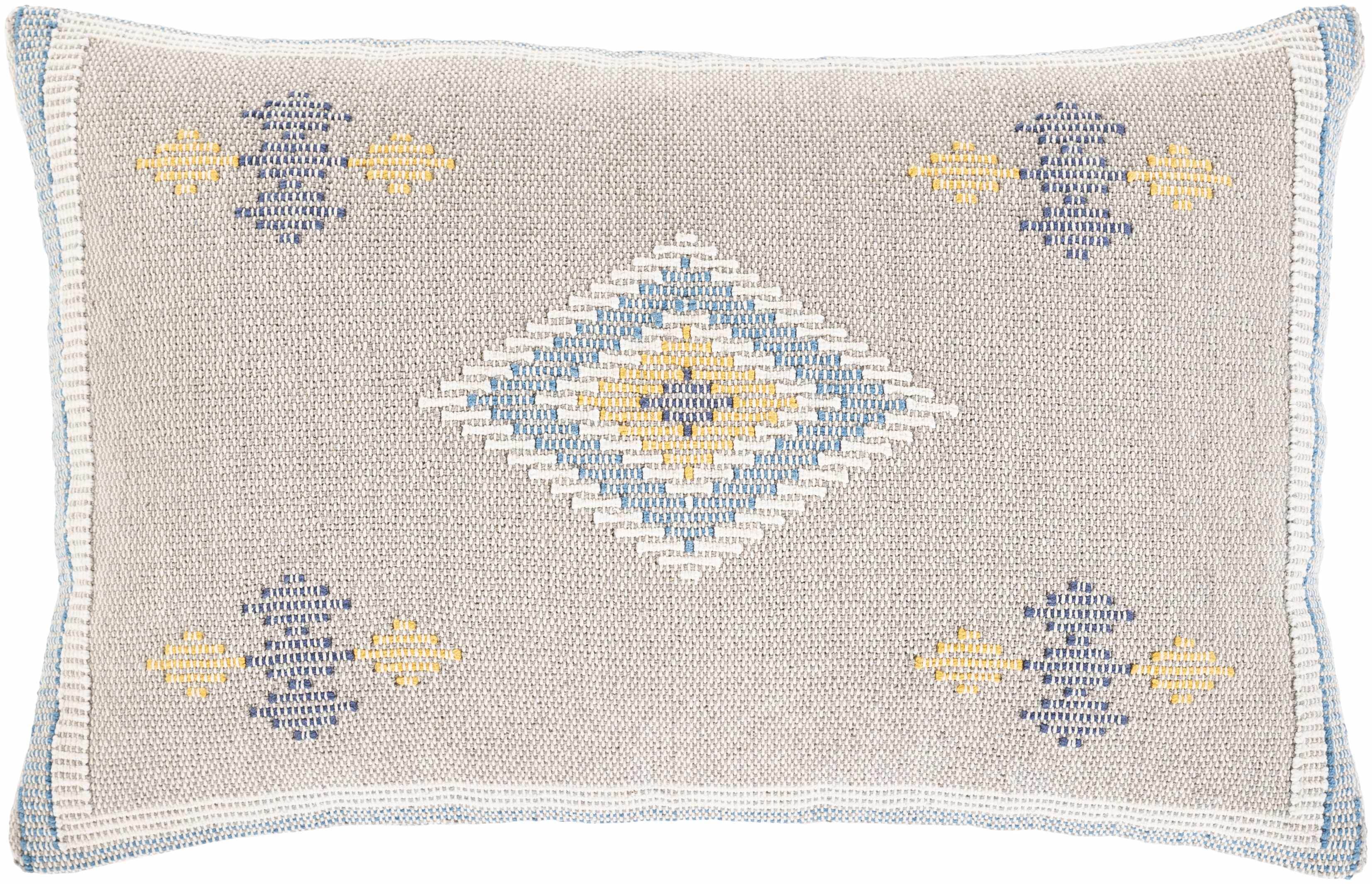 Boyanup Cream Geometric Embroidery Lumbar Pillow - Clearance - Metromarketstore