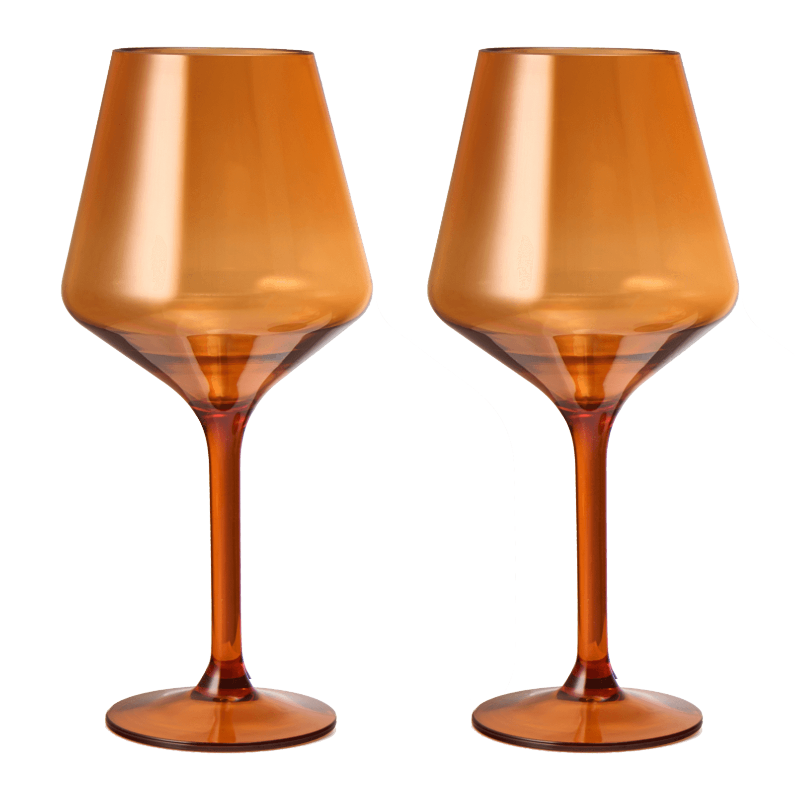 Floating Wine Glasses for Pool - Set of 2-15 OZ Shatterproof Poolside Wine Glasses, Tritan Plastic Reusable, Beach Outdoor Cocktail, Wine, Champagne, Water Glassware Spring Summer (Burnt Orange) - Metromarketstore
