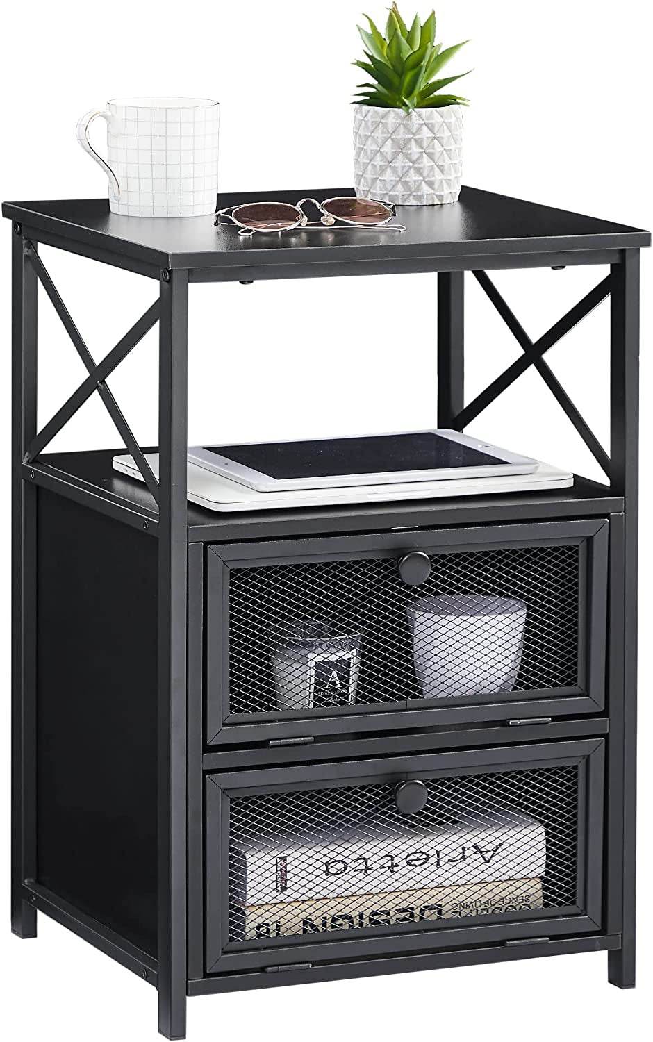 X-Design Retro Black Nightstand-2
