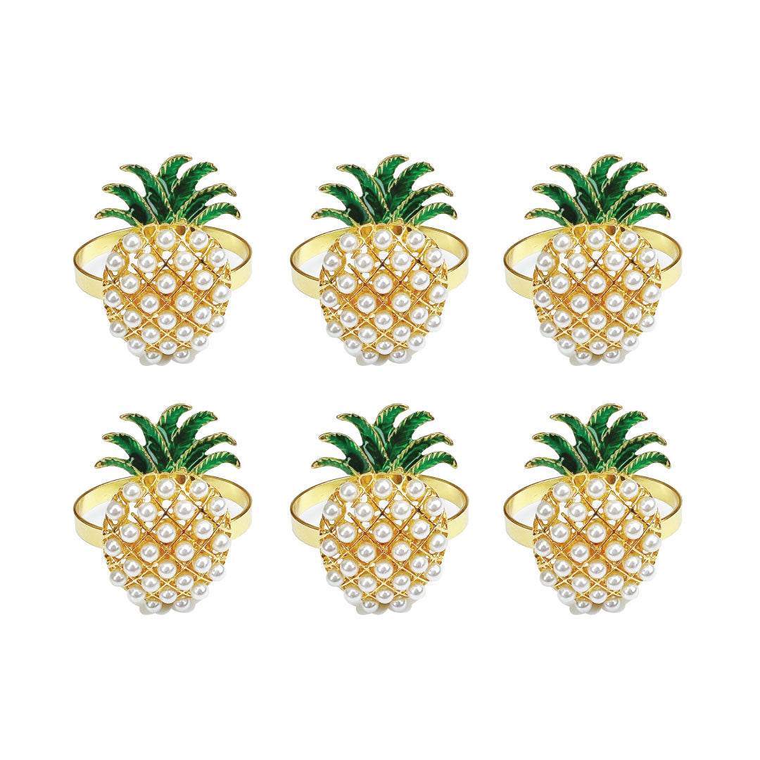 Pineapple Napkin Ring Set of 6 - Metromarketstore