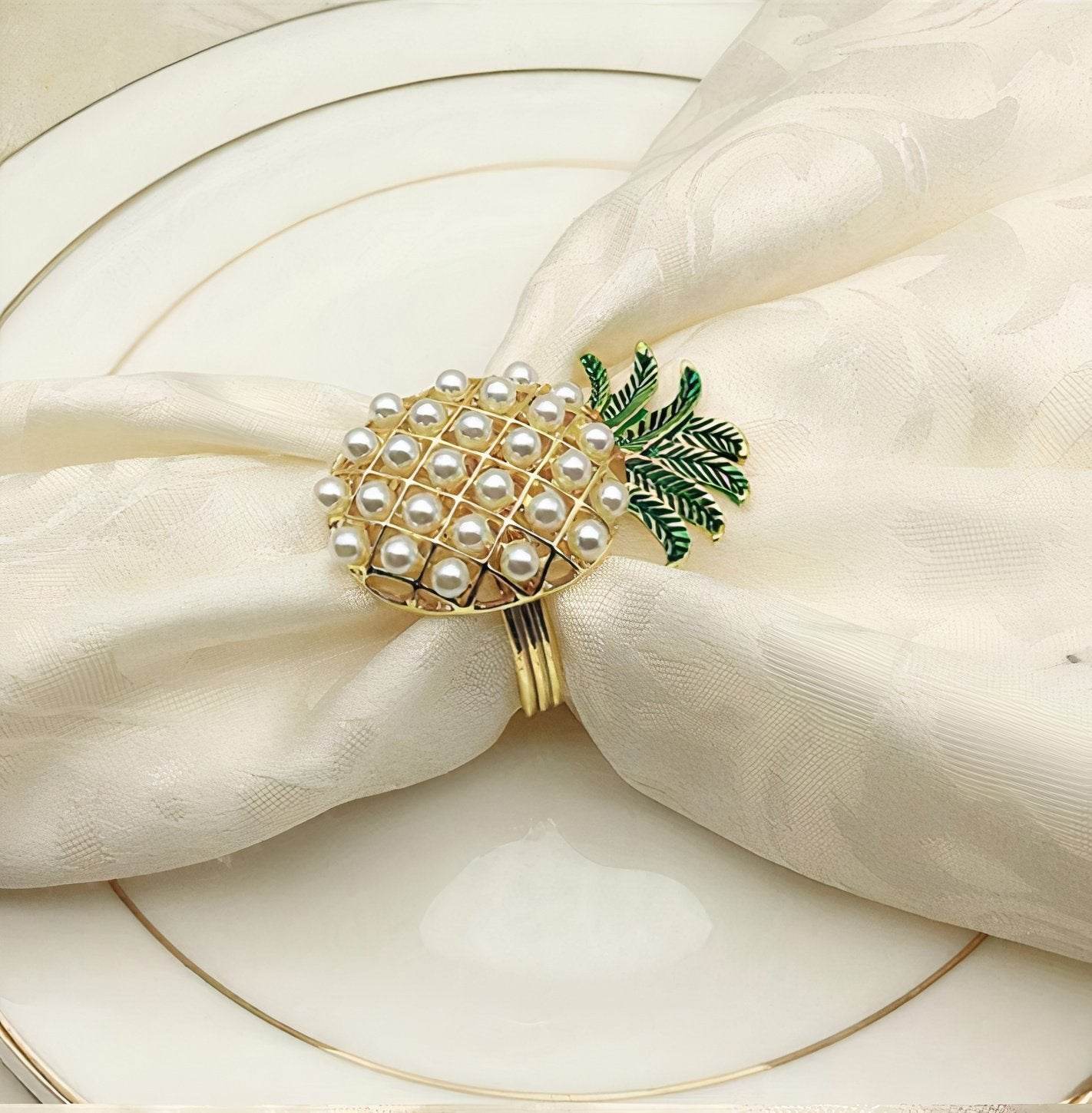 Pineapple Napkin Ring Set of 6 - Metromarketstore