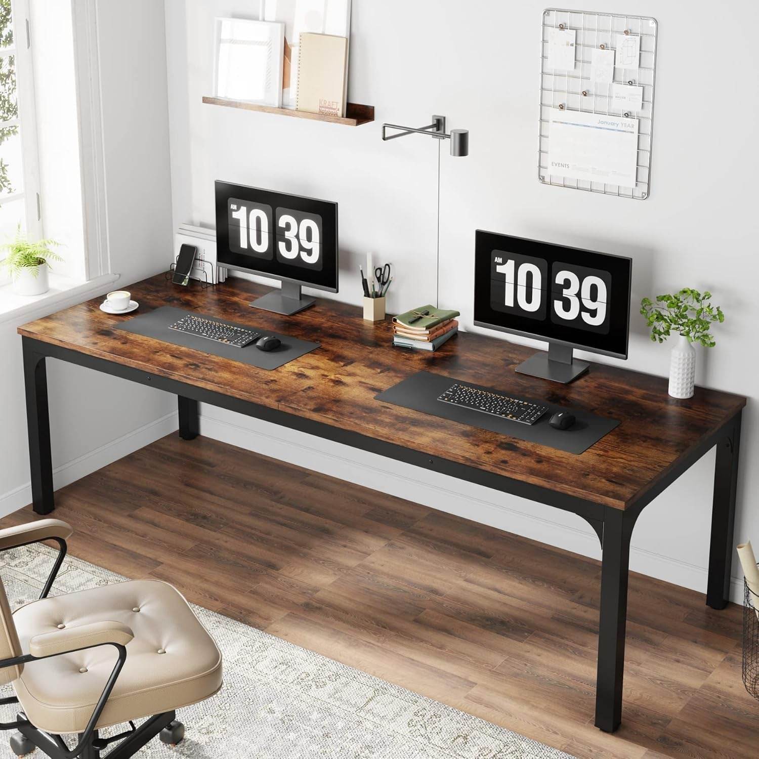 78.7 Inches Extra Long Computer Desk 2 Person Desk, Double Long Desk, Workstaion for Home Office-2