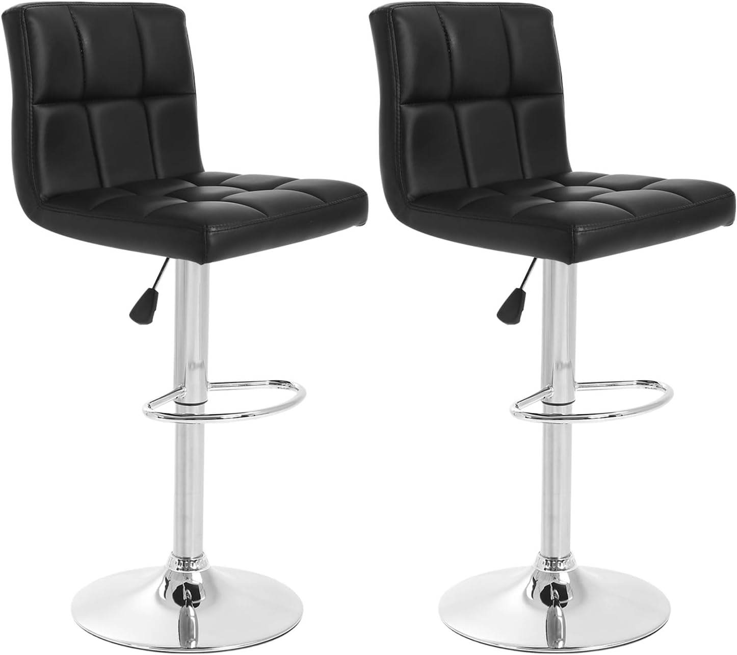 Barstools Set of 2 Counter Height Bar Stools in Black - Metromarketstore