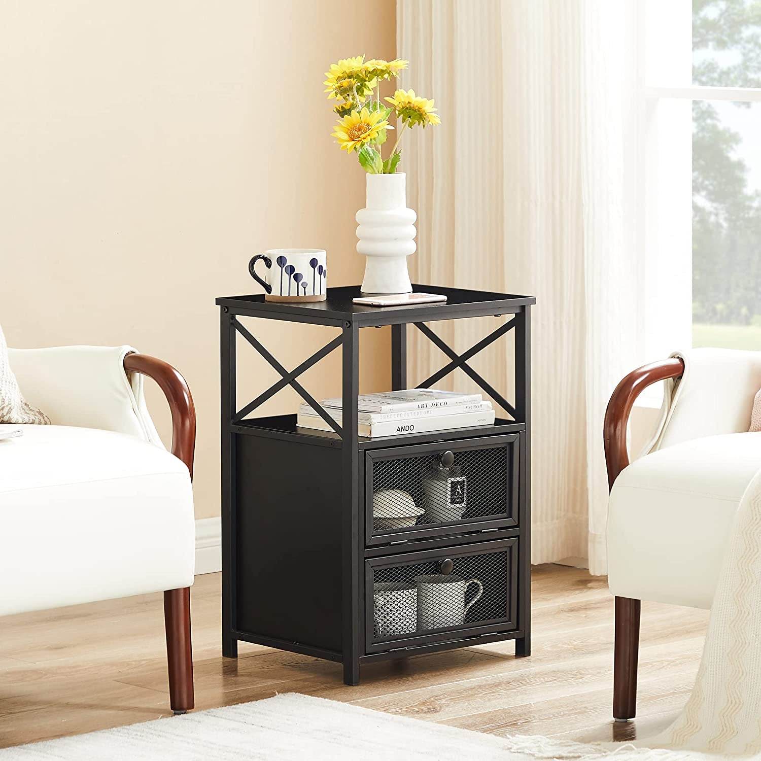 X-Design Retro Black Nightstand-4