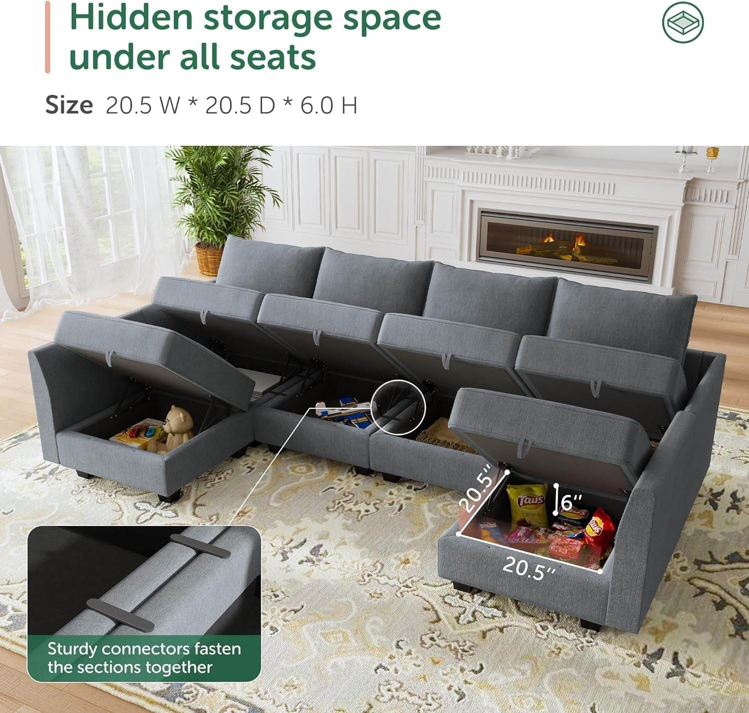 Modular Sectional Sofa with Storage Chaise-1
