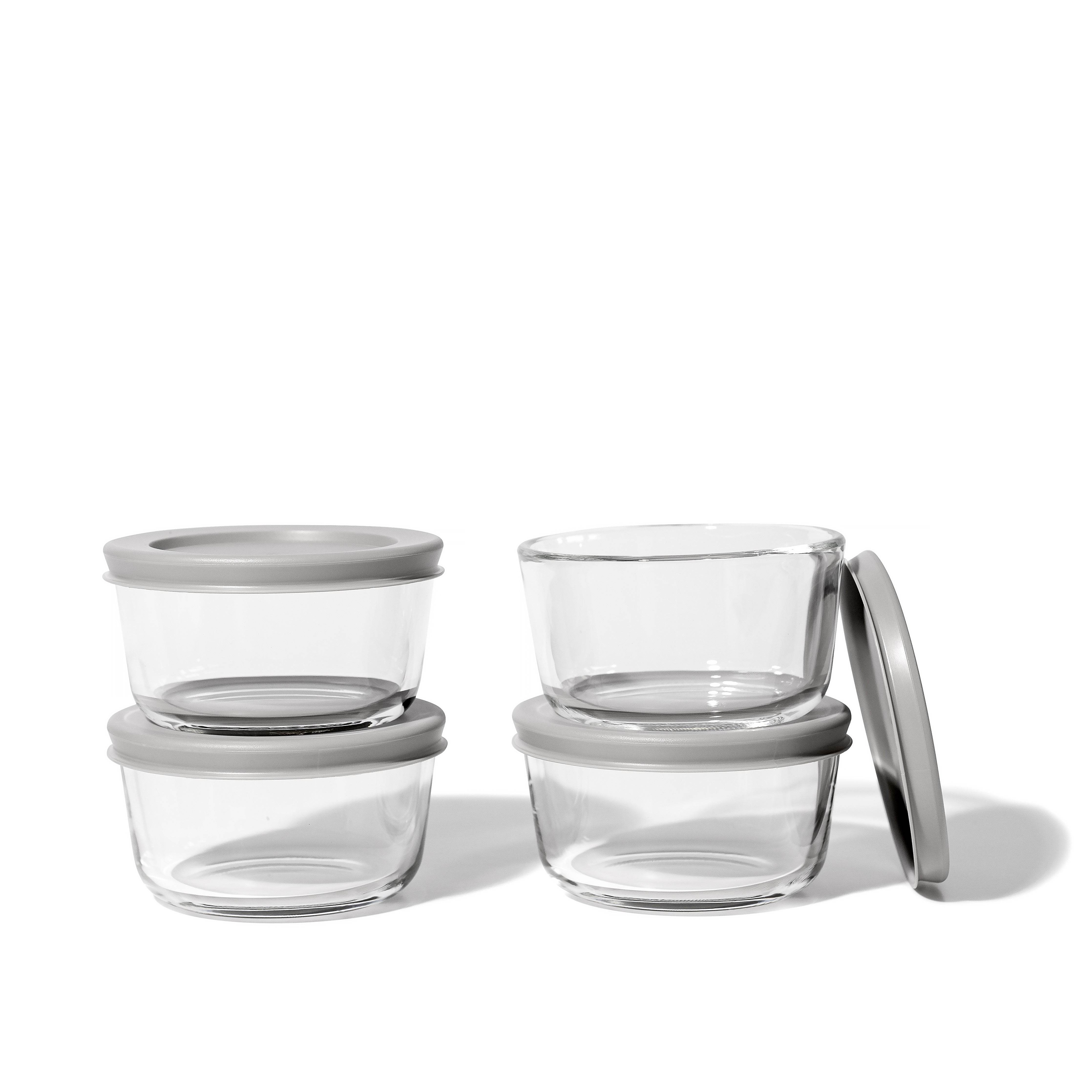 Glass Food Storage Containers - 8 Piece 1 Cup Set (4 Containers + 4 Lids) - Metromarketstore
