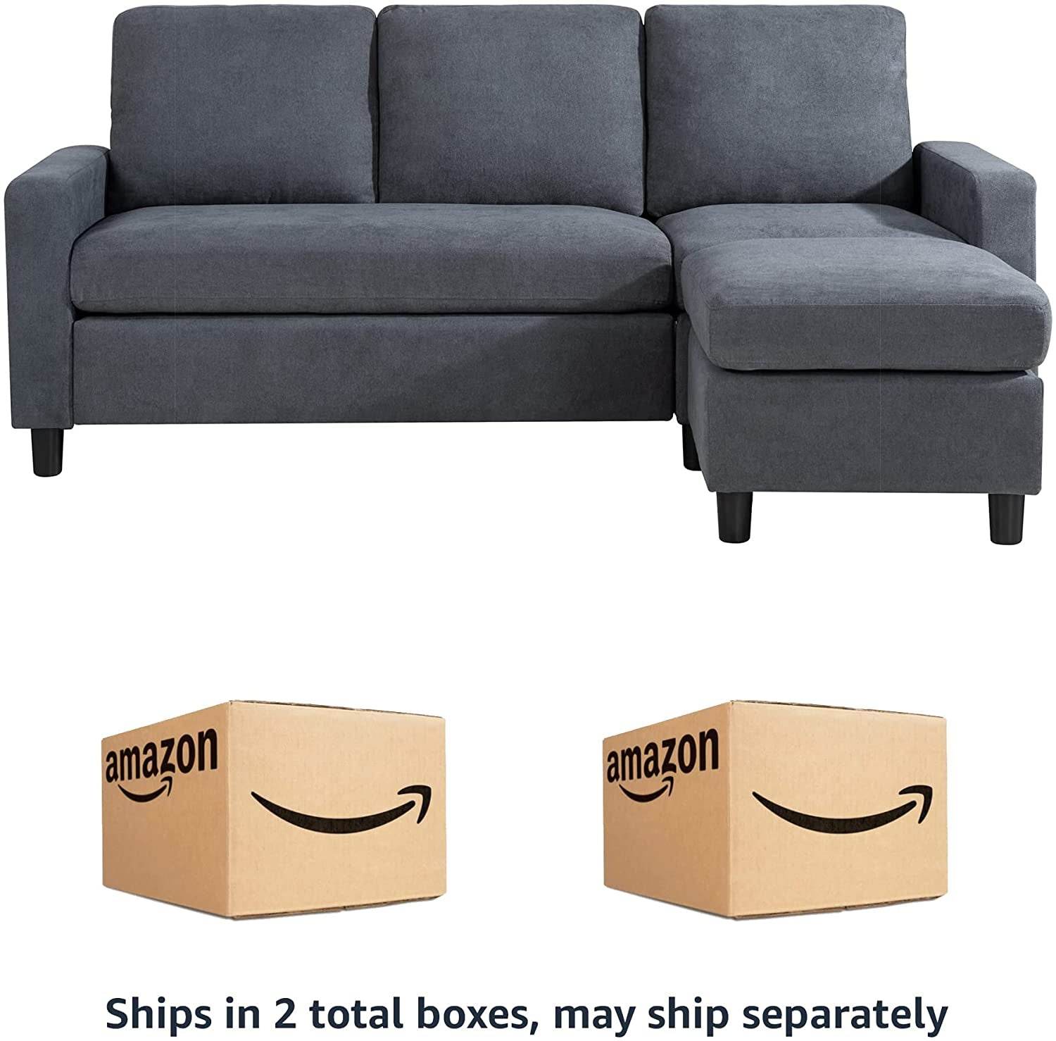 Linen L-Shaped Sectional Sofa - Metromarketstore