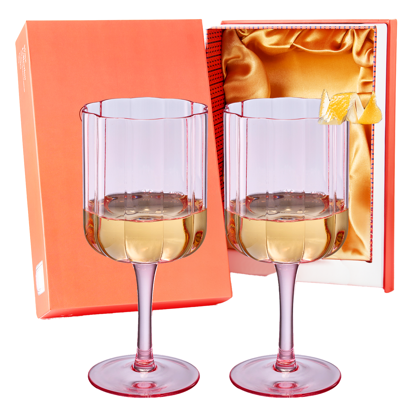 Flower Vintage Wine Glassware - Set of 2-13 oz Colorful Cocktail, Martini & Champagne Glasses, Prosecco, Mimosa Glasses Set, Cocktail Glass Set, Bar Glassware Luster Glasses 7" X 3" (Pink) - Metromarketstore