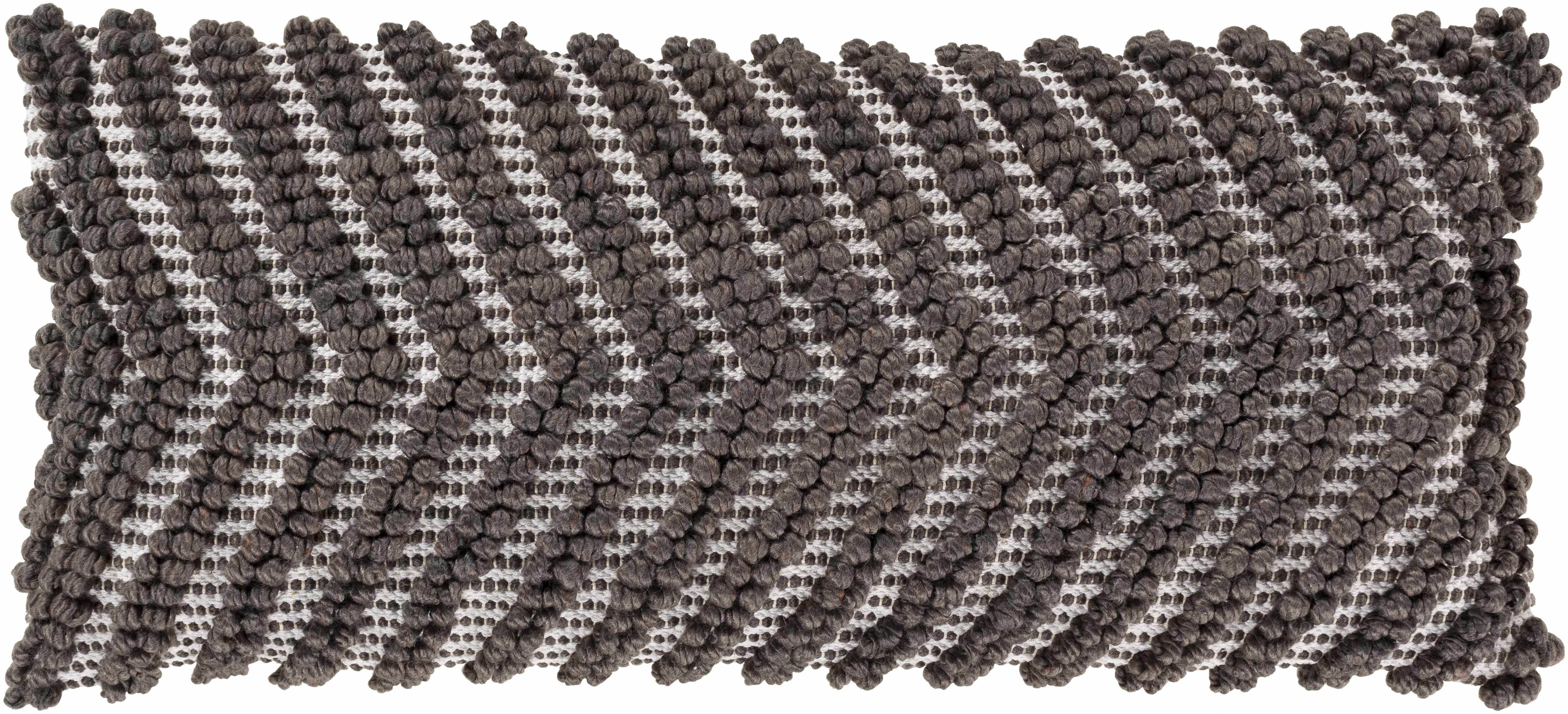 Guysville Gray Chevron Textured Lumbar Pillow - Metromarketstore