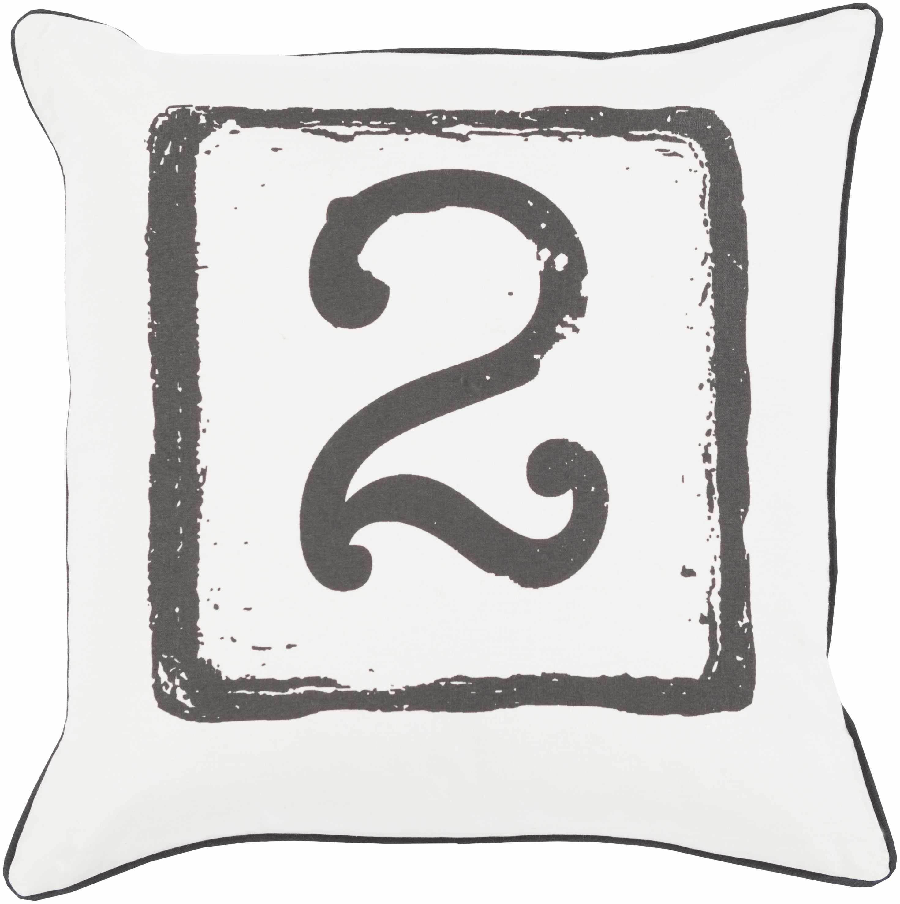 Harmonsburg White Number 2 Throw Pillow - Clearance - Metromarketstore
