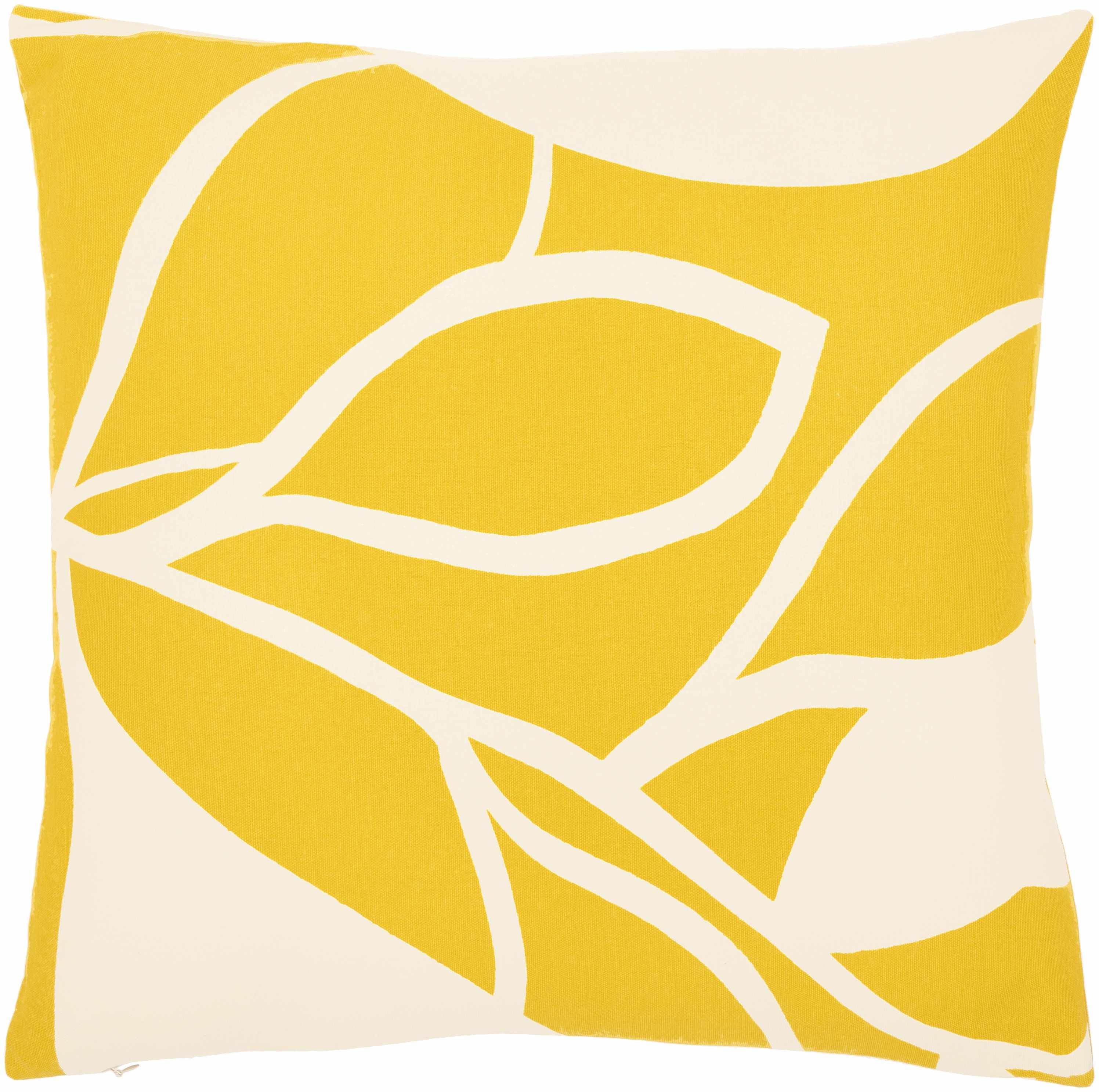 Kalang Yellow Leaf Abstract Accent Pillow - Clearance - Metromarketstore
