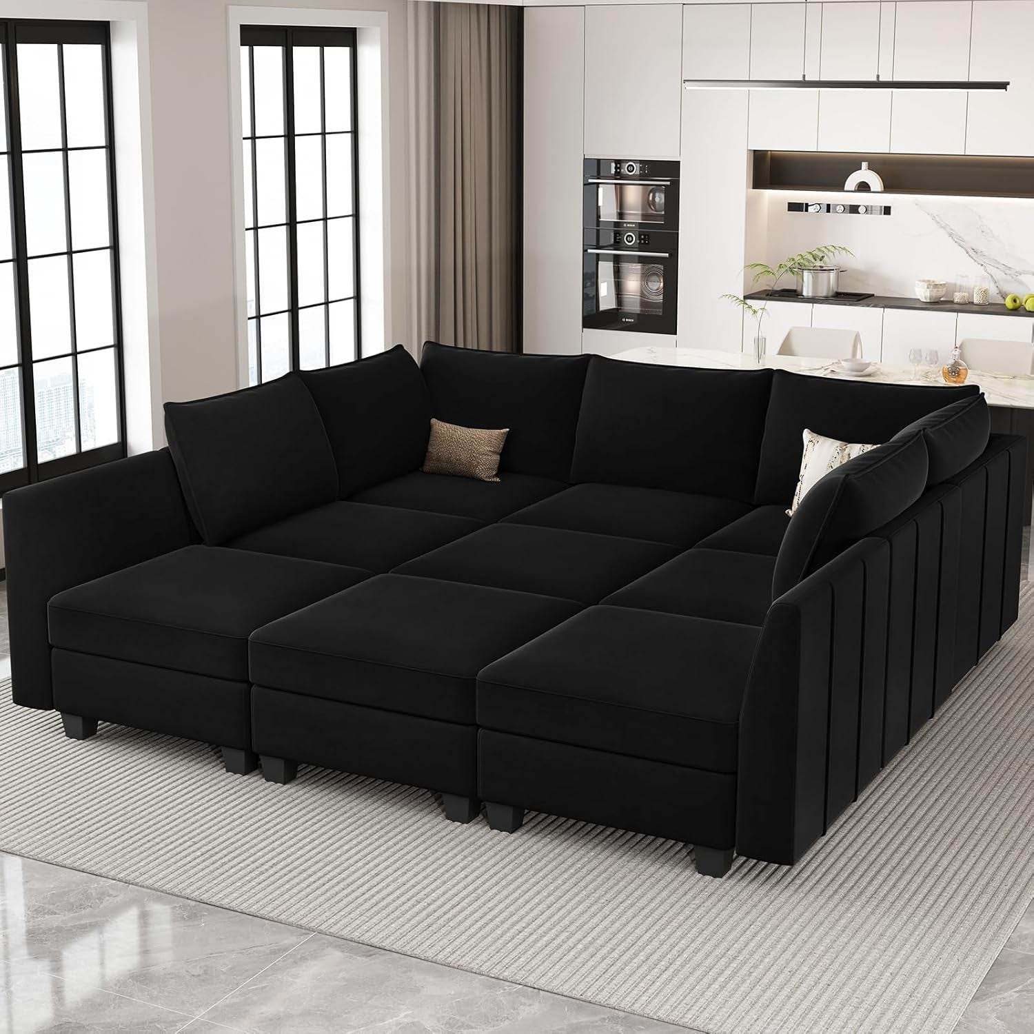 Large Modular Sectional Sofa Bed with Storage Comfort - Metromarketstore