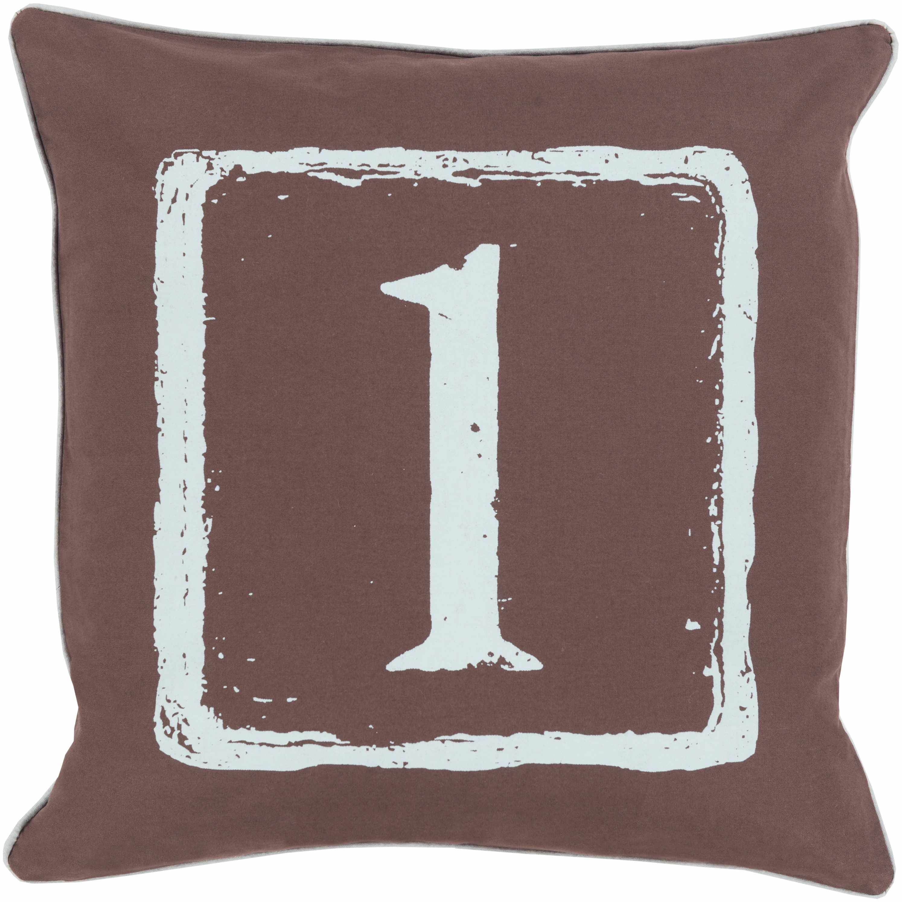 Mendon Number 1 Brown Throw Pillow - Clearance - Clearance - Metromarketstore