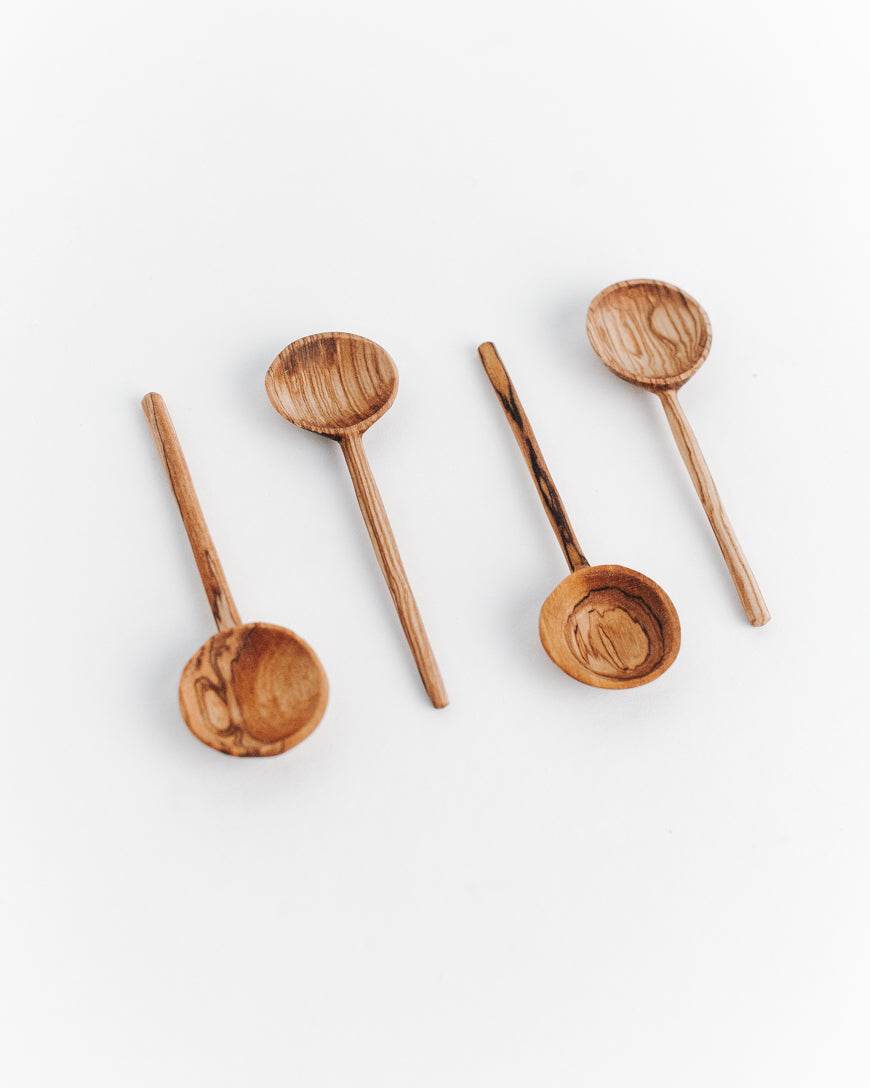 Olive Wood Coffee Spoon Set-0