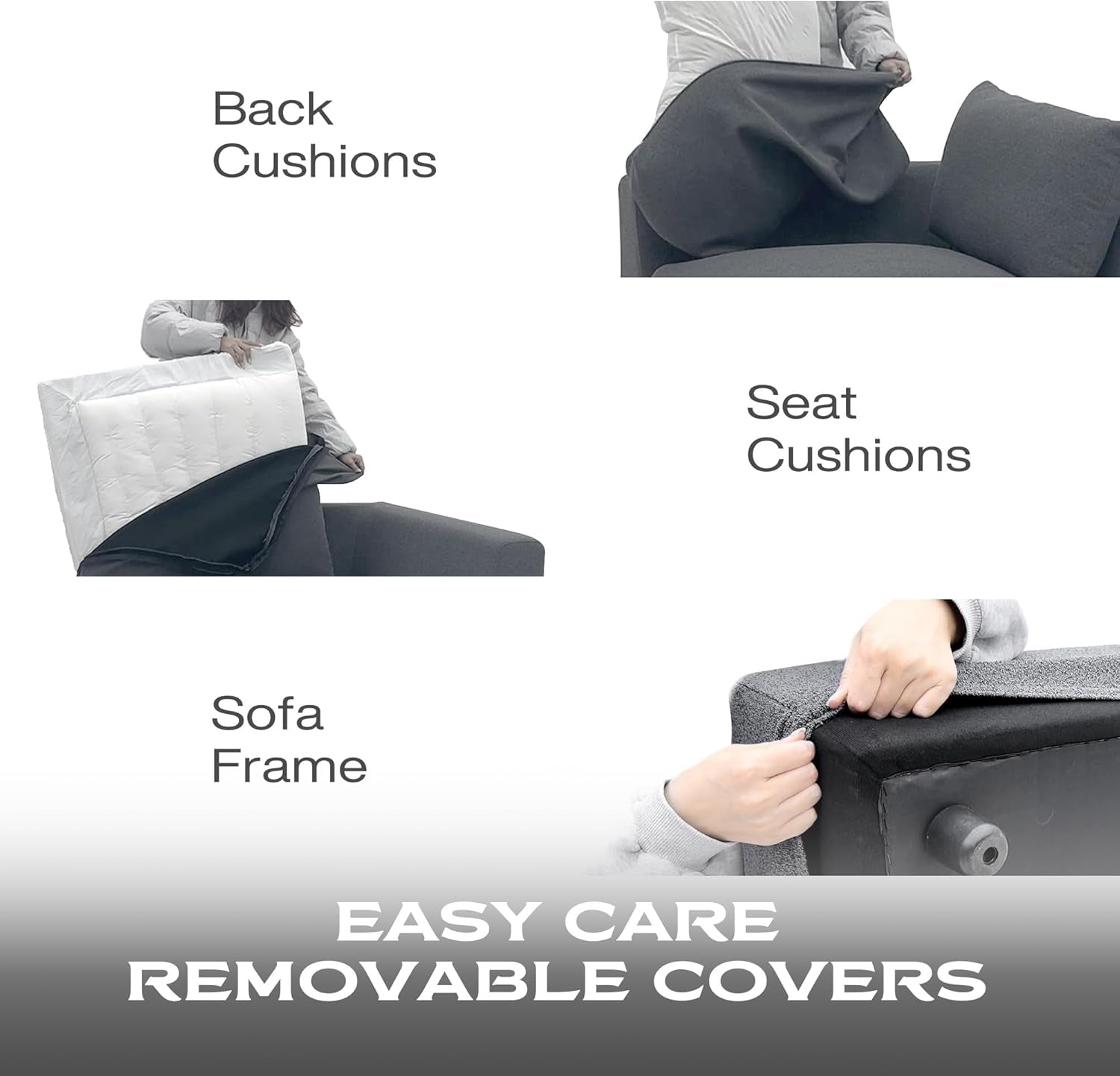 Oversized Modular Sectional Sofa With Removable Cushion Covers-4