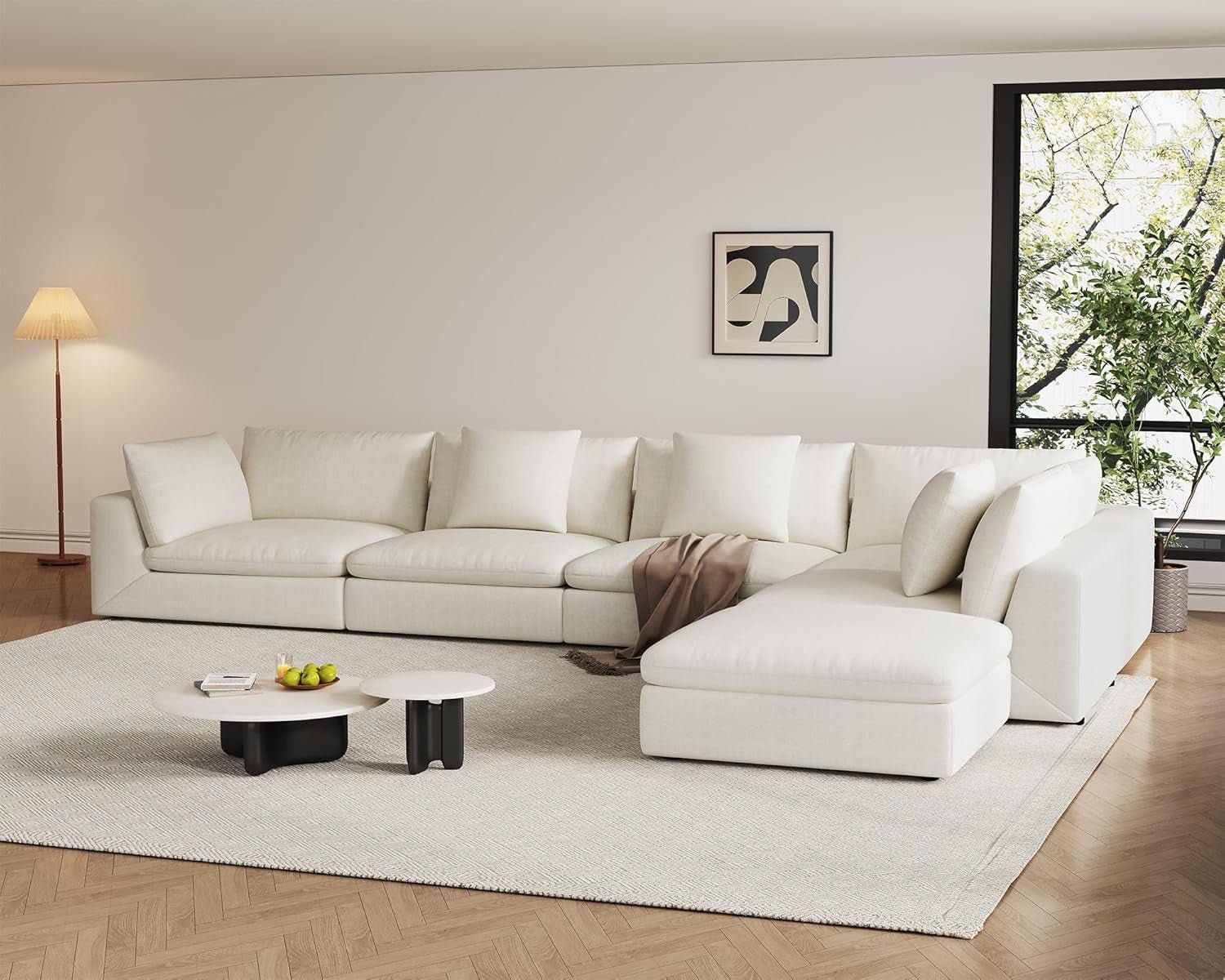 Oversized Modular Sectional Sofa With Removable Cushion Covers-2
