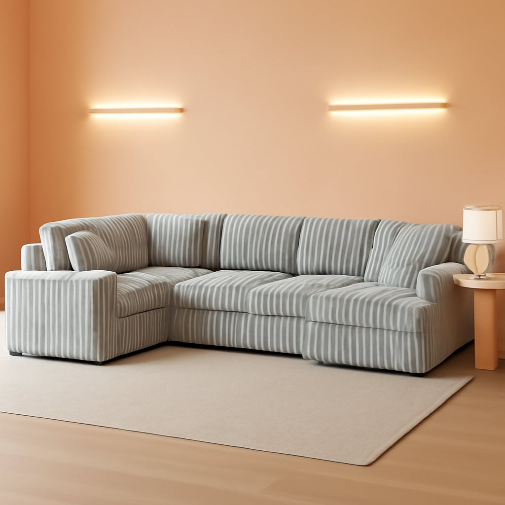 Oversized Plush Sectional Sofa with Pull Out Bed - Metromarketstore