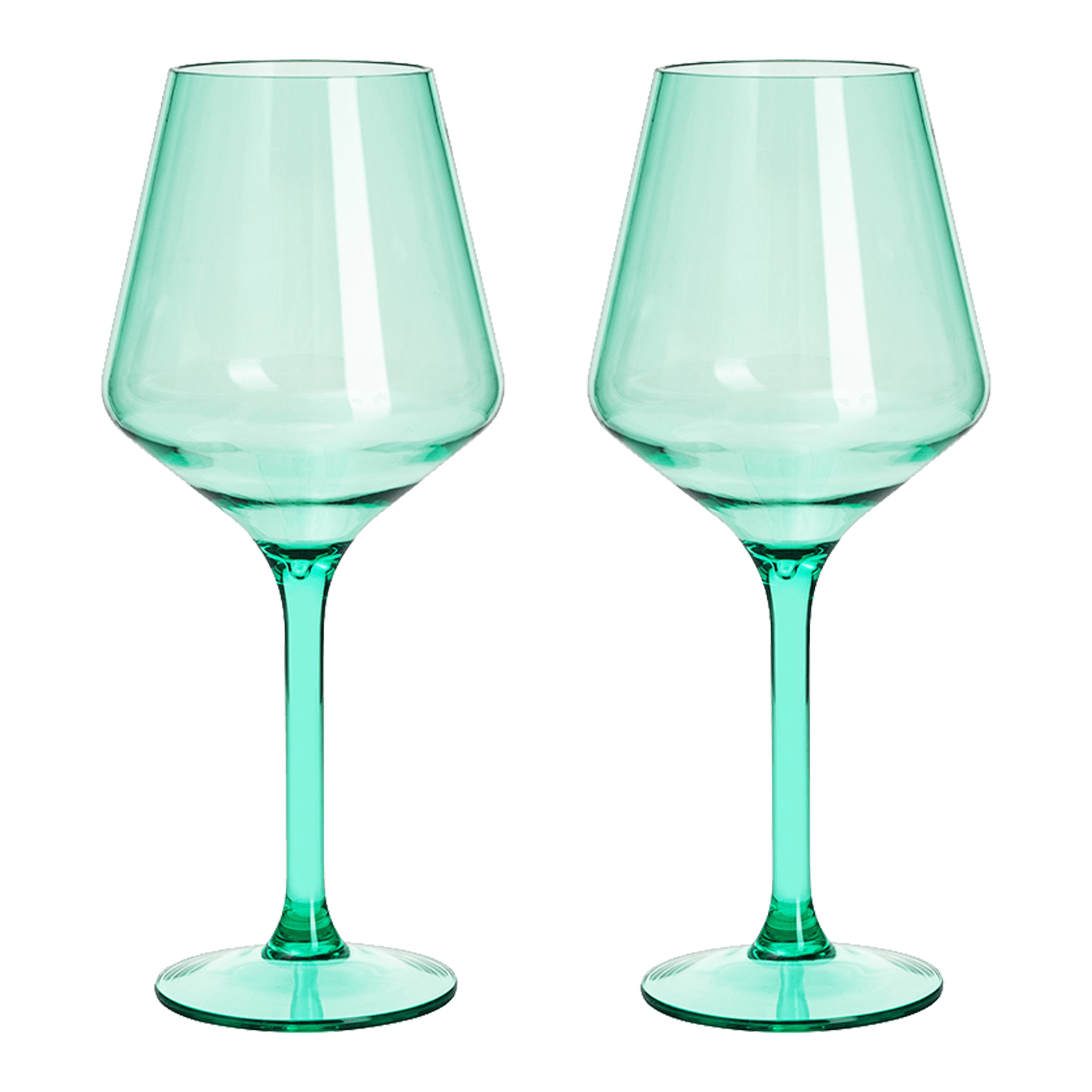 Floating Wine Glasses for Pool - Set of 2-15 OZ Shatterproof Poolside Wine Glasses, Tritan Plastic Reusable Stemware, Beach Outdoor Cocktail, Wine, Champagne, Water Glassware - Spring Summer (Green) - Metromarketstore